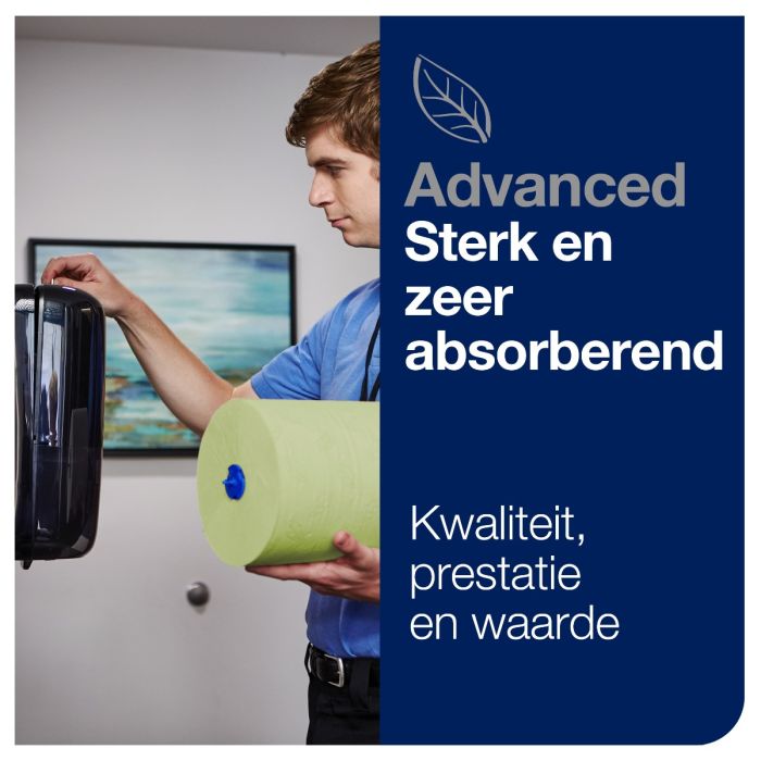 Tork 290076 6st Advanced groen handdoekrol 2-lgs  150 mtr x 21 cm doos à 6 rol (290076)