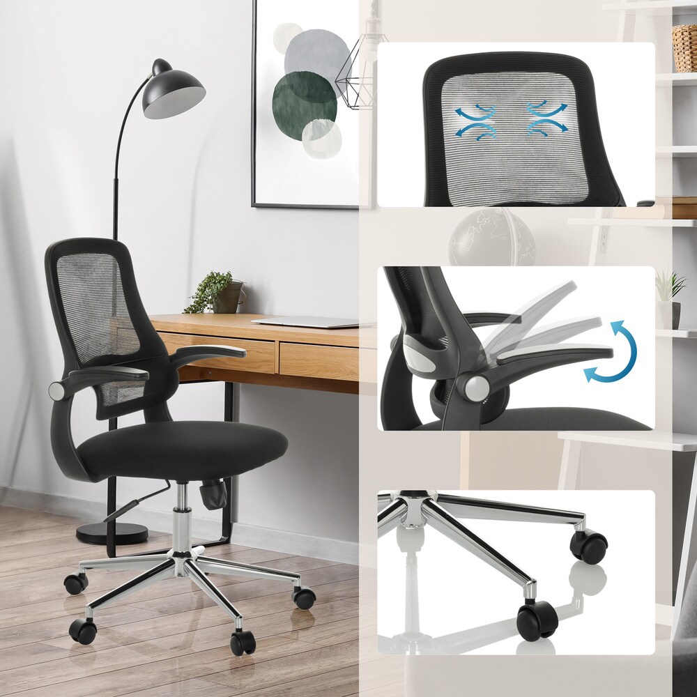 Home Office Bürostuhl MIKO B ECO Stoff/Netzstoff mit abklappbaren Armlehnen hjh OFFICE