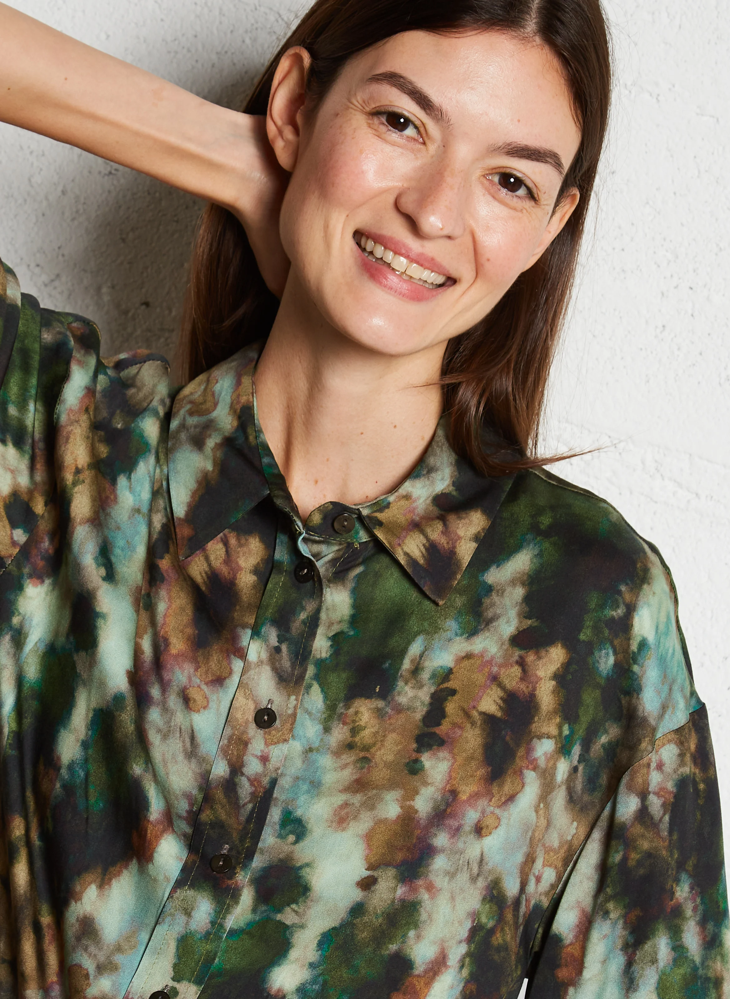 Chemise col classique imprimée | Vert