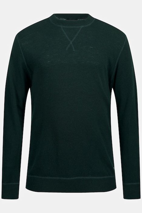 Pullover, Wollmix, Rundhals mit Details, bis 8 XL
