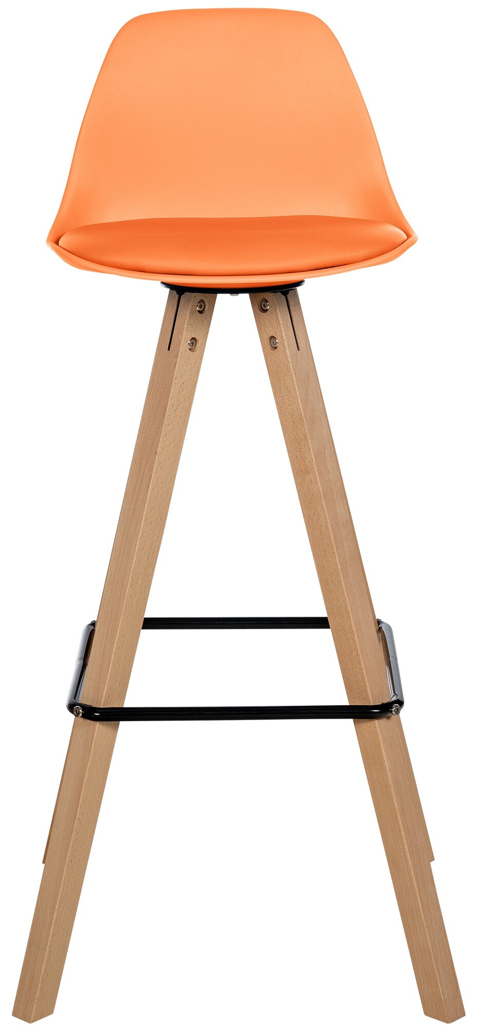 CLP Barhocker Corbin Kunstleder-Bezug Square I Holz-Gestell