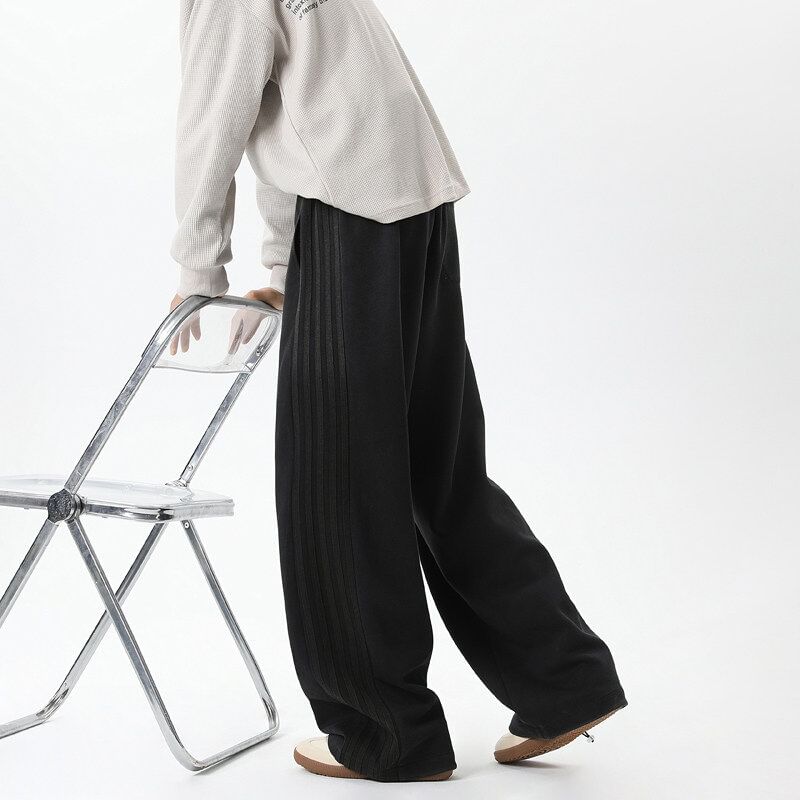 Kimeya - Hoge taille effen wijde joggingbroek