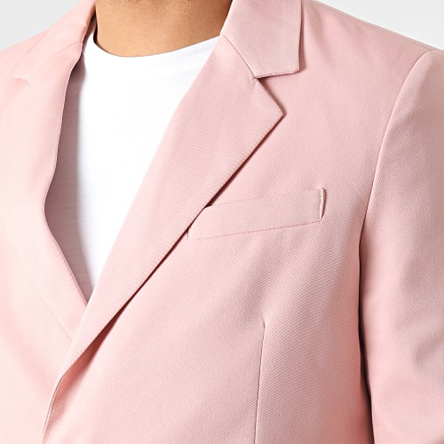 Ensemble Veste Blazer Et Pantalon Chino Rose Clair