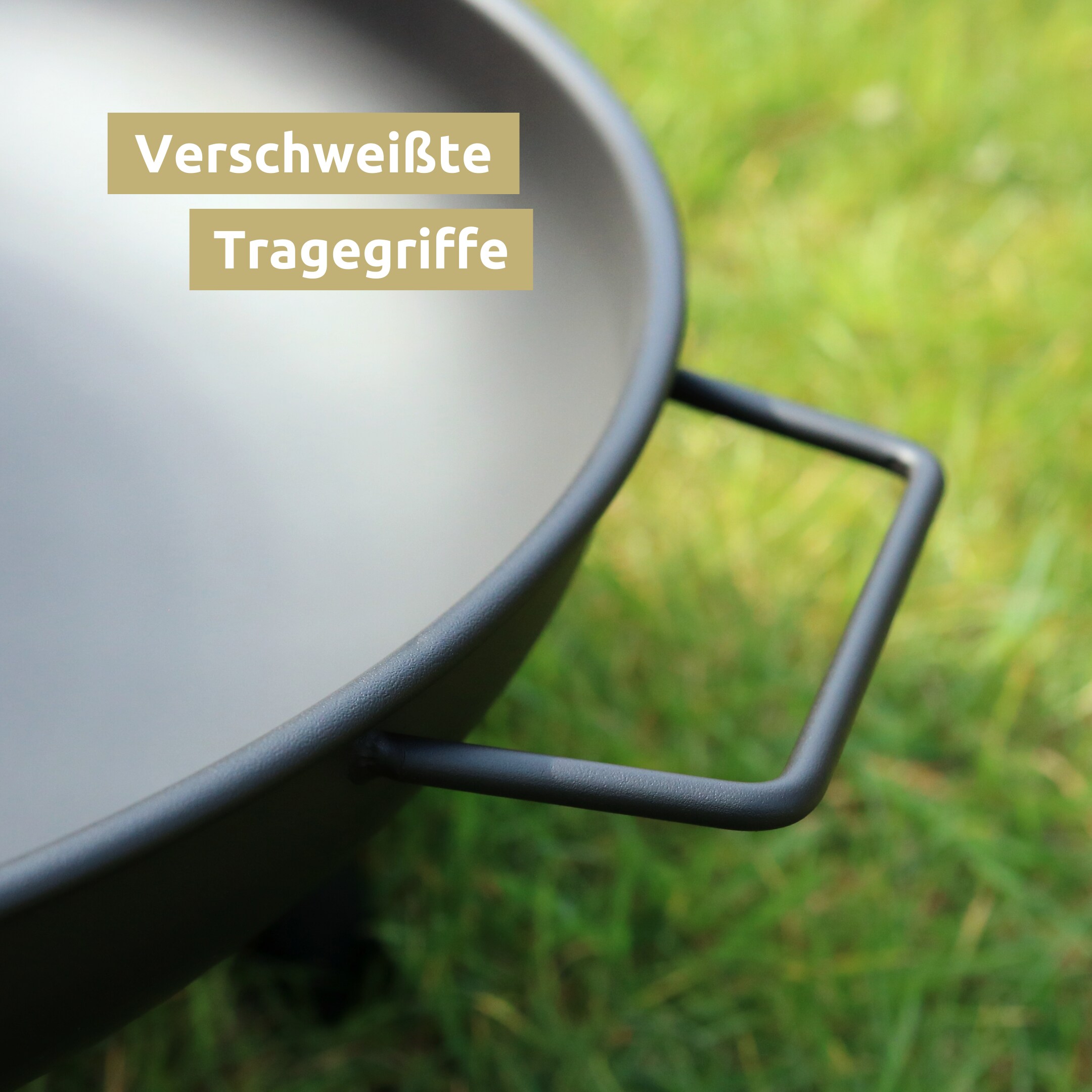 deluxe4home® Feuerschale mit drei Standfüßen, Durchmesser 58 cm, schwarz
