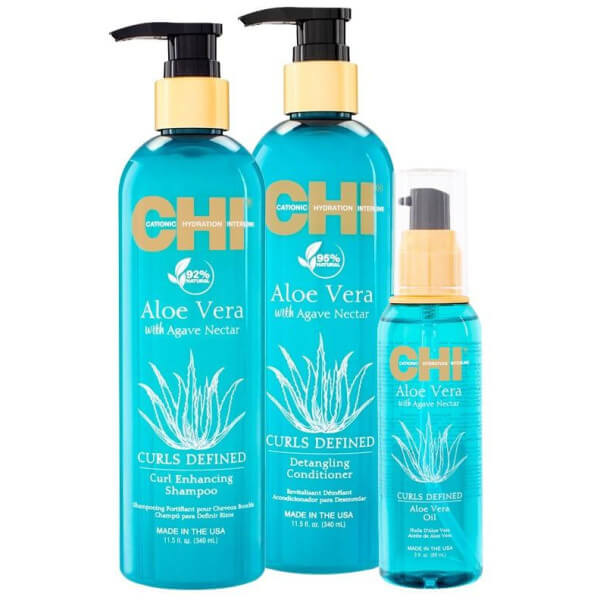 Trio Curl hydratation et brillance Aloe Vera CHI