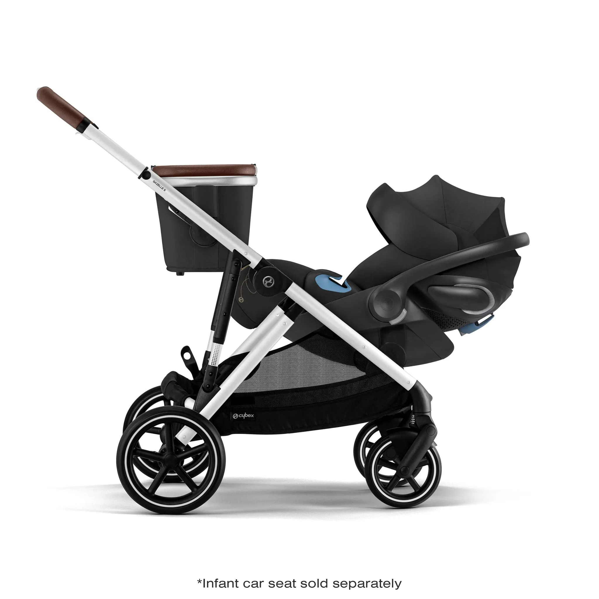 Cybex Poussette Gazelle S 2 – Châssis couleur argent avec siège Noir Moon