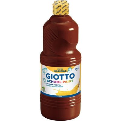 Giotto School - Gouache ultra lavable - marron - bouteille d'1 L