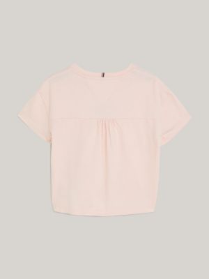 Camiseta TH com aplique de cetim e monograma