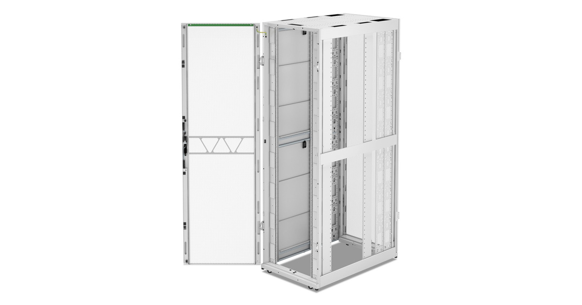 APCNetShelter SX AR3358W2, Gen 2, 52U server rack  (Wit/groen, 2436H x 750B x 1200D mm, met zijkanten)