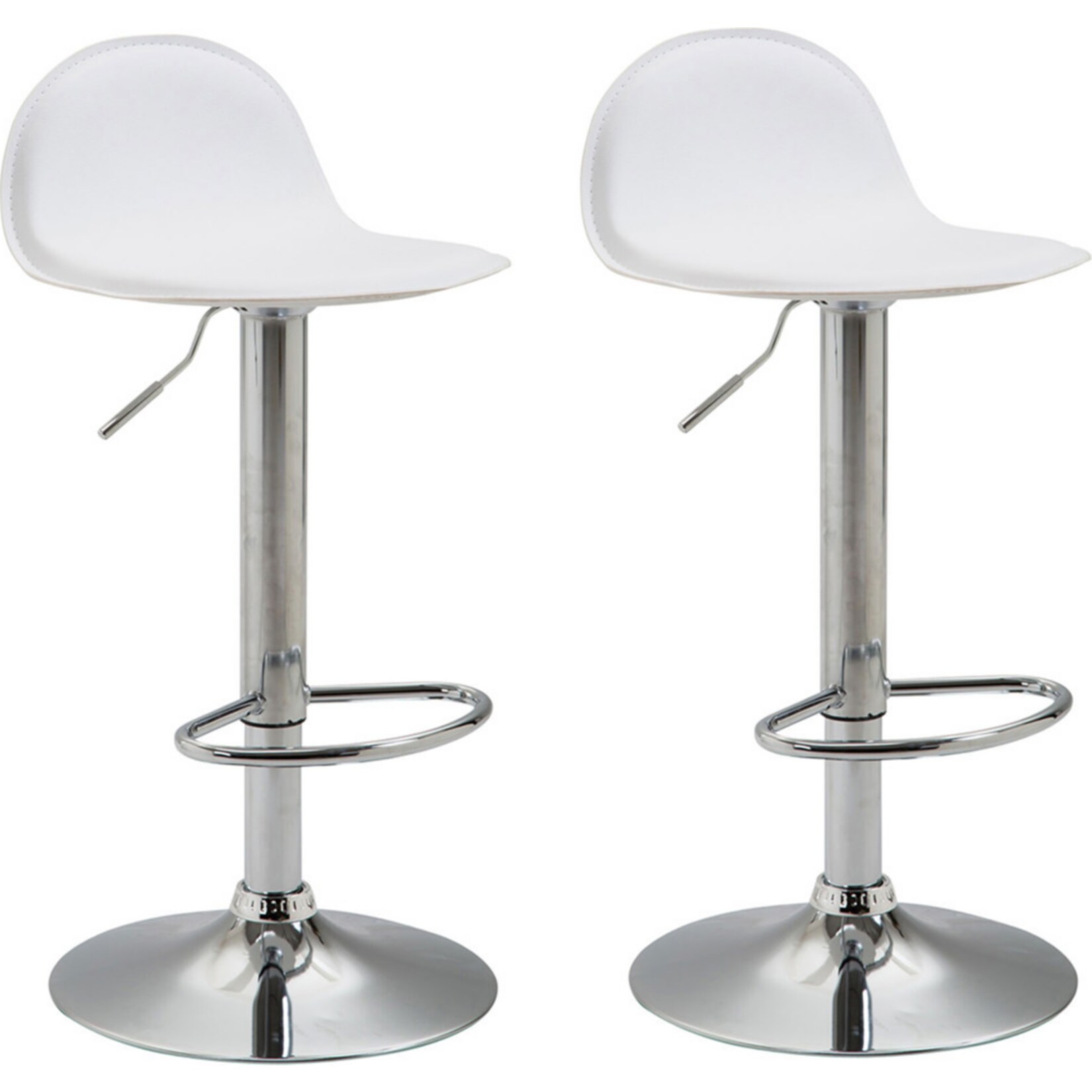 CLP 2er Set Barhocker Lana V2 Mit Kunstlederbezug I 2 x Höhenverstellbarer Barstuhl Mit Lehne