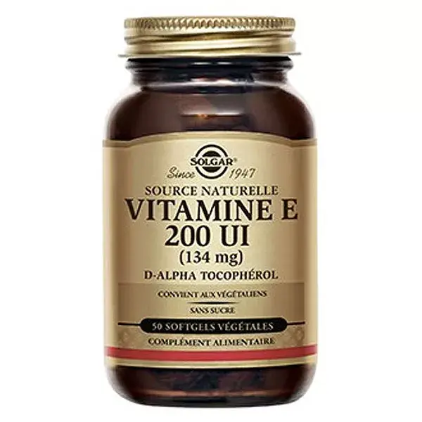 Solgar Vitamina E 200 UI 50 Cápsulas Vegetais
