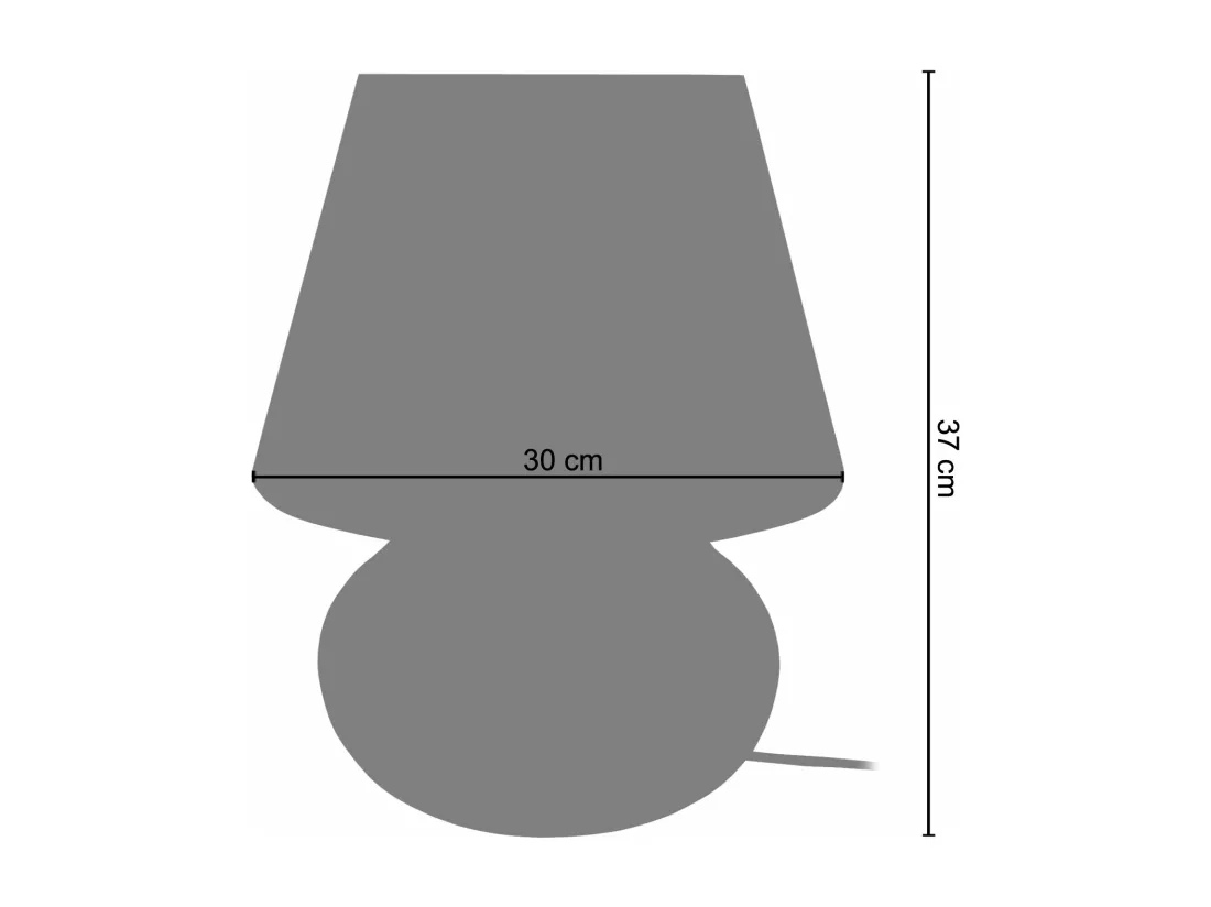 Lampe a poser champignon verre rose 37 cm.