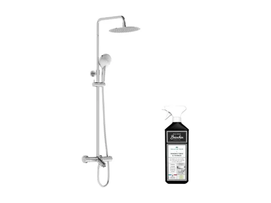 Colonne de douche ou bain douche thermostatique VITRA Aquaheat Bliss 250 + Nettoyant Briochin