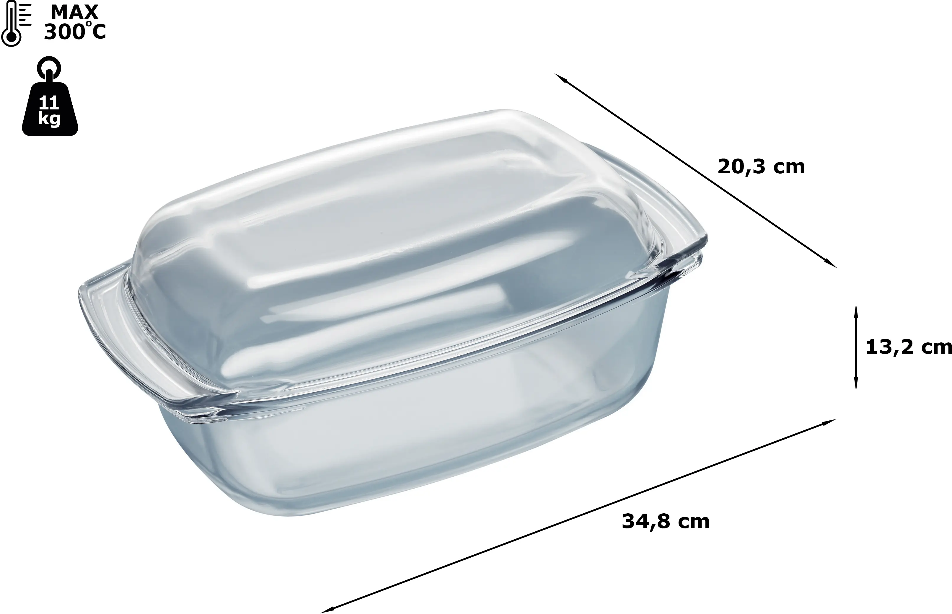 Glazen braadpan voor ovens 17000903 • HEZ915001