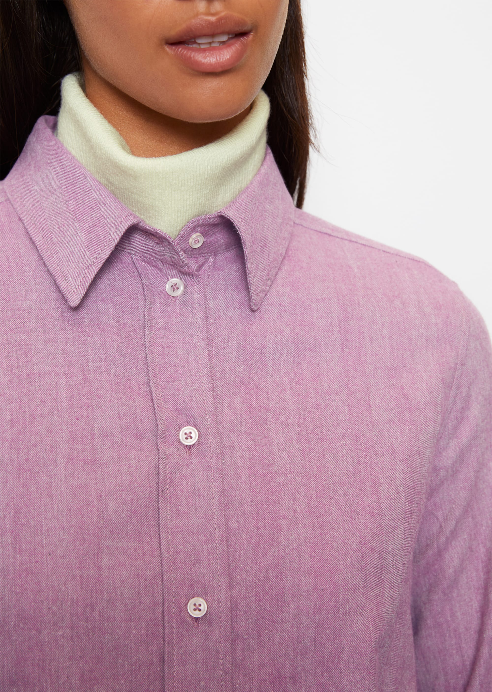 Bluse fitted aus Melange-Twill-Qualität