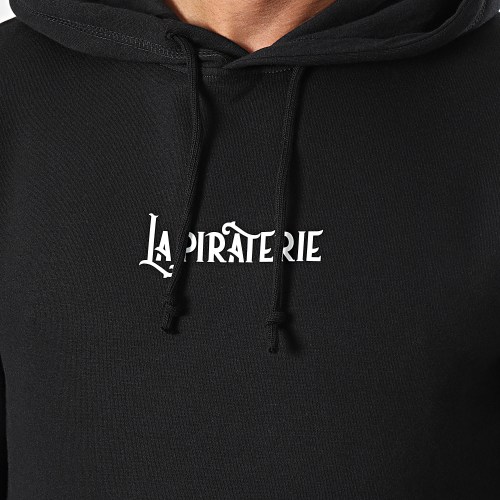 Sweat Capuche Wave Noir Blanc
