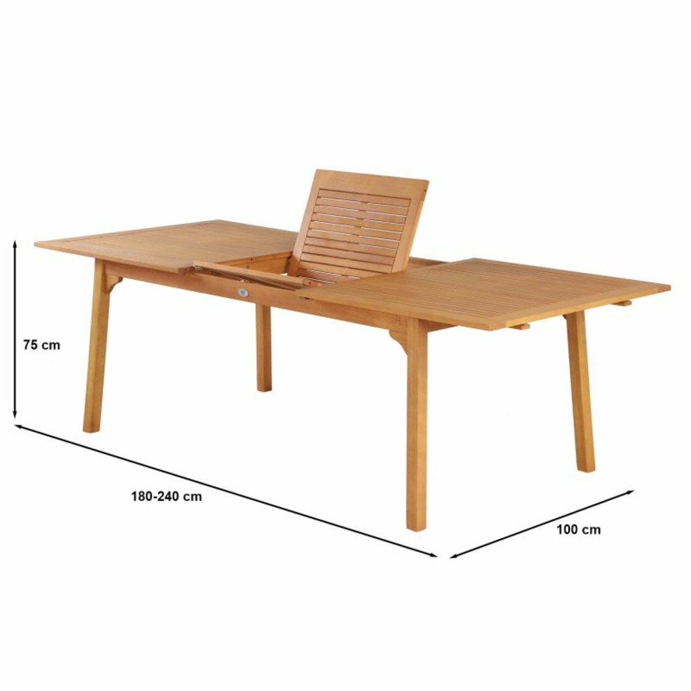 Ensemble repas de jardin sora 8 pl en bois d'eucalyptus fsc et housse de protection