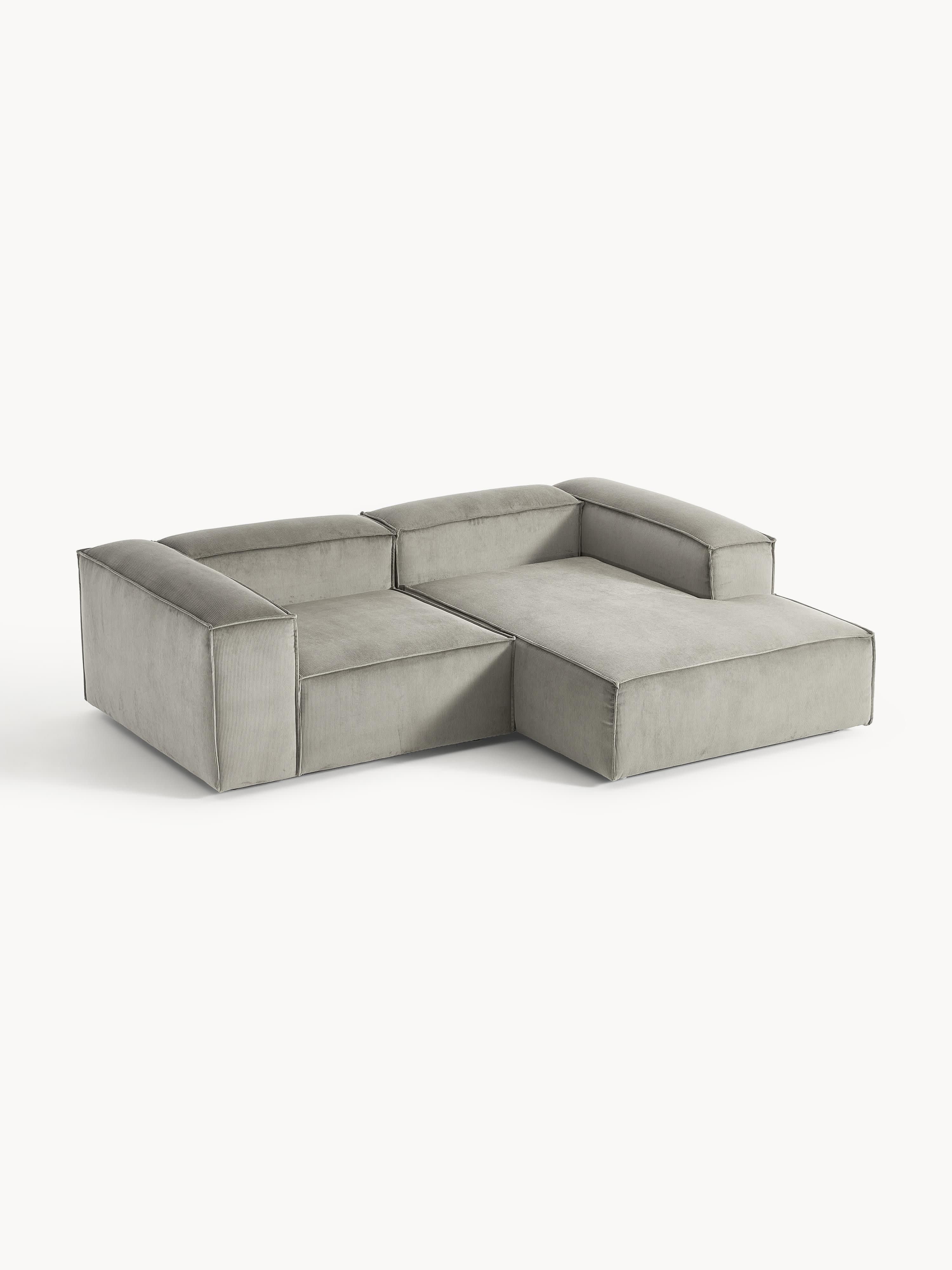 Ribfluwelen modulaire hoekbank Lennon (2-zits)