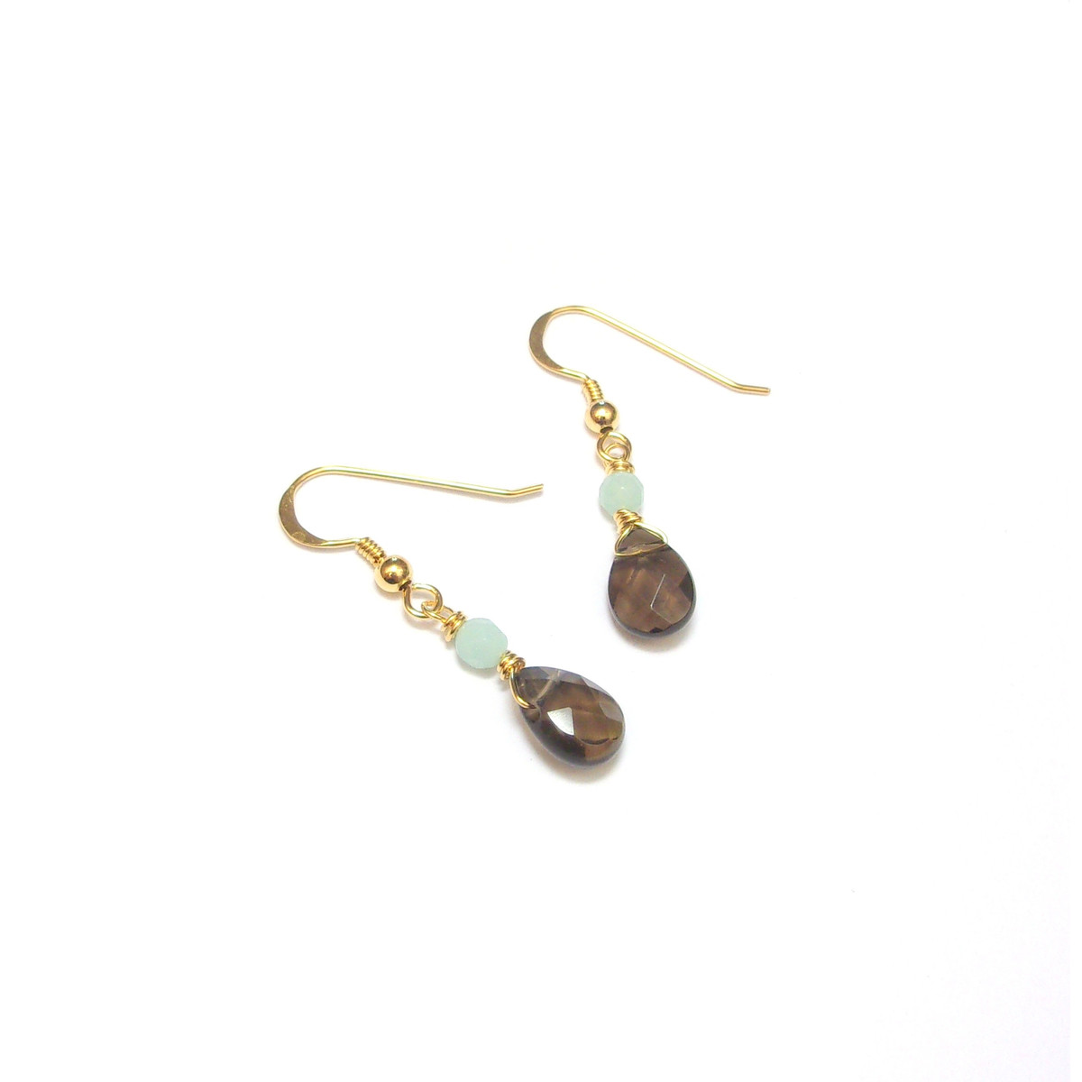 Boucles d'oreille Quartz Fumé et  Amazonite