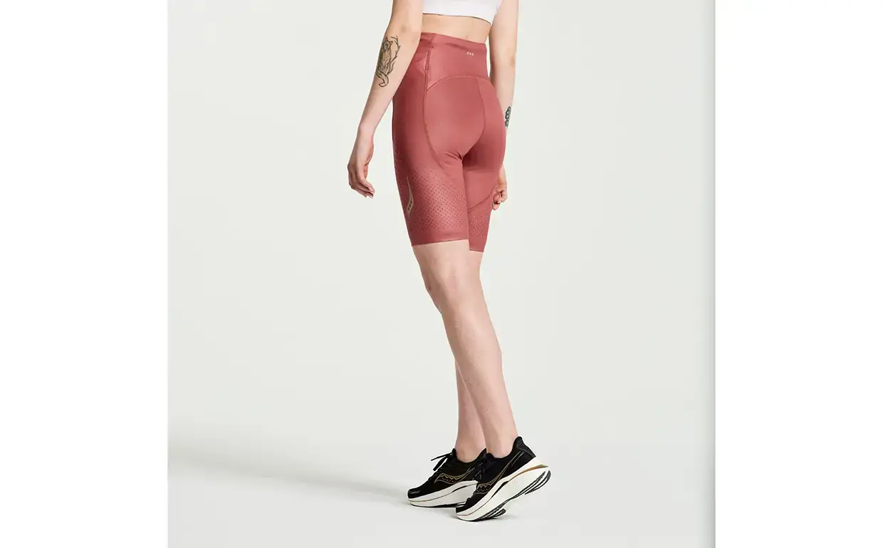 Saucony Pinnacle 8 Inch Hardloopbroek Kort Donkerrood Dames
