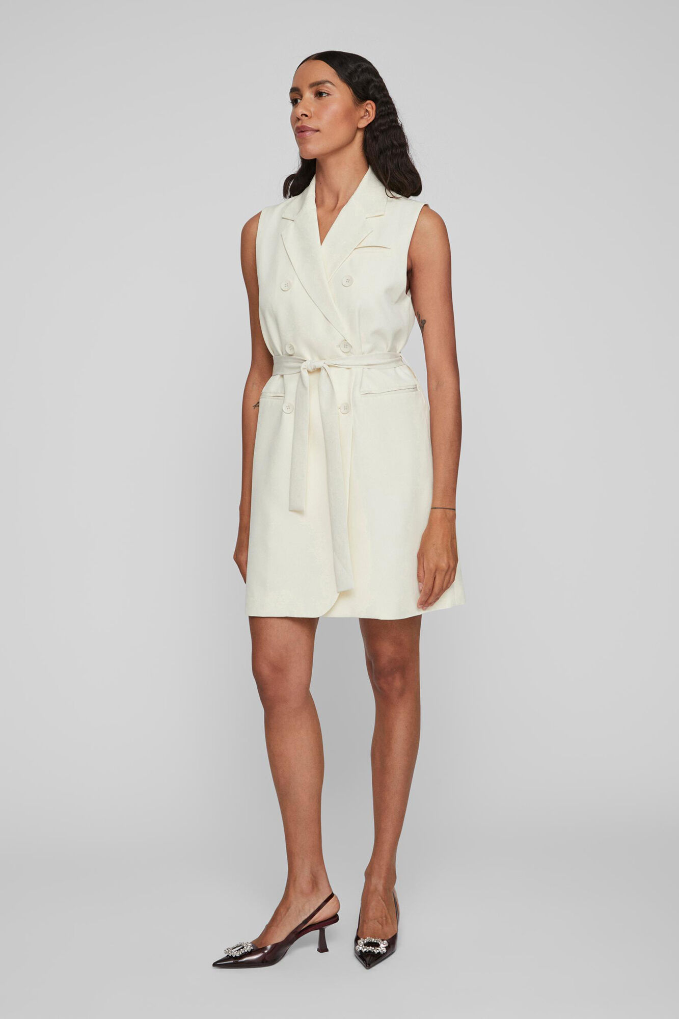 Vestido Blazer Colete - Cinza