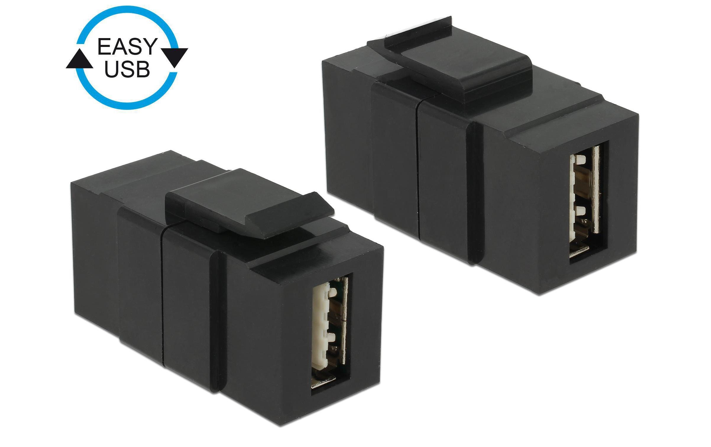 Keystone-Modul USB2.0, A – A, easy SchwarzKeystone-Modul