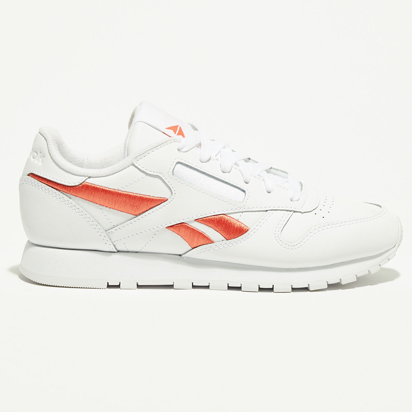 Reebok Baskets en Cuir Cl Lthr Bicolore blanc/orange