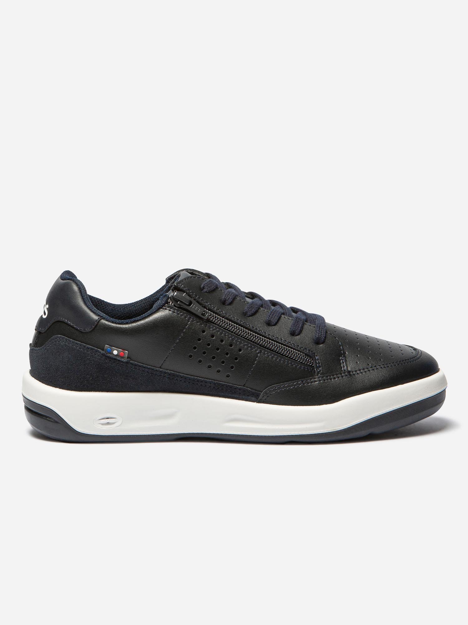 Baskets Homme Zippées Fabriquées en France Cuir Marine