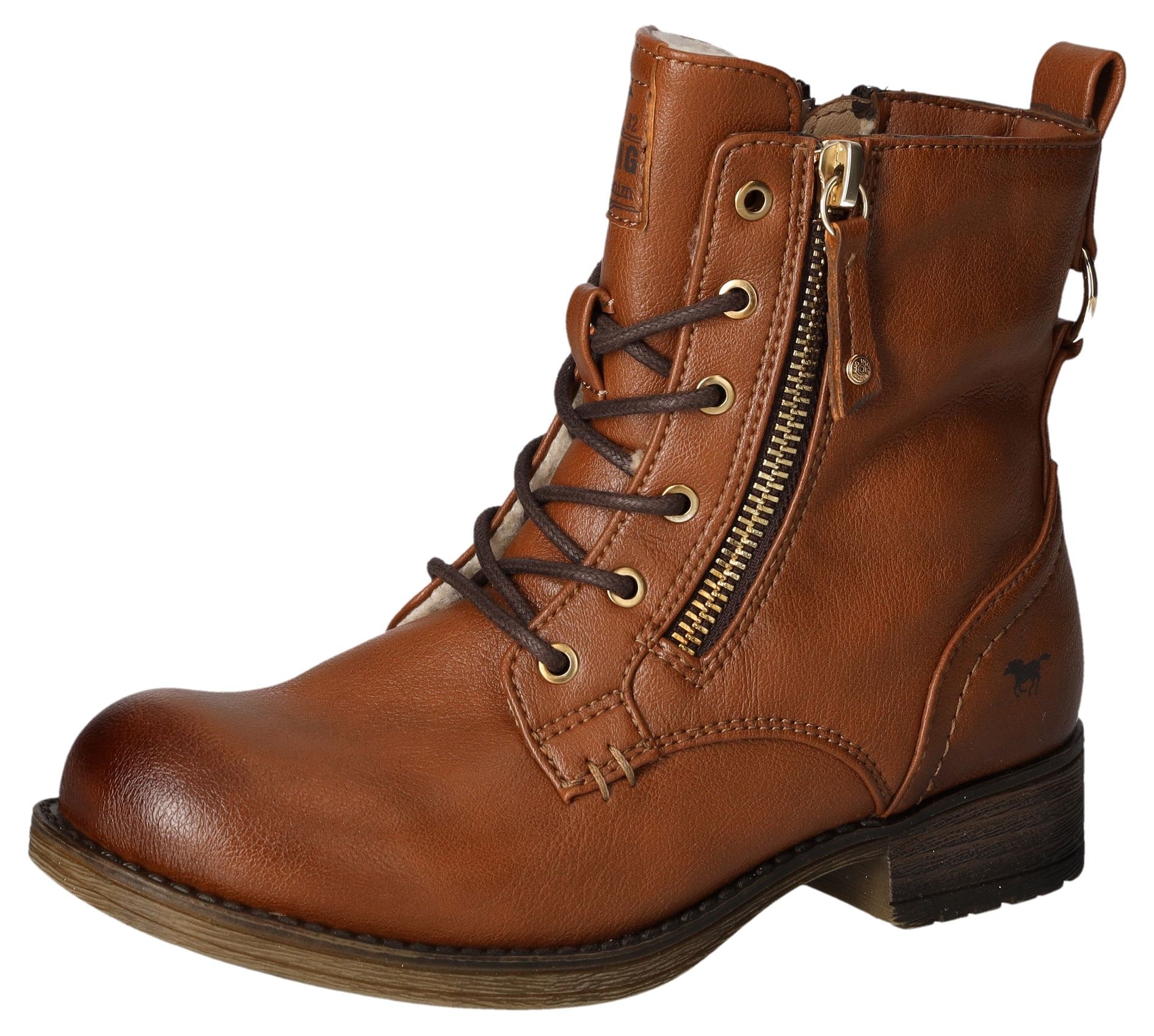 Mustang Shoes Winterboots  , Schnürboots, Stiefelette, Blockabsatz, mit Reissverschluss