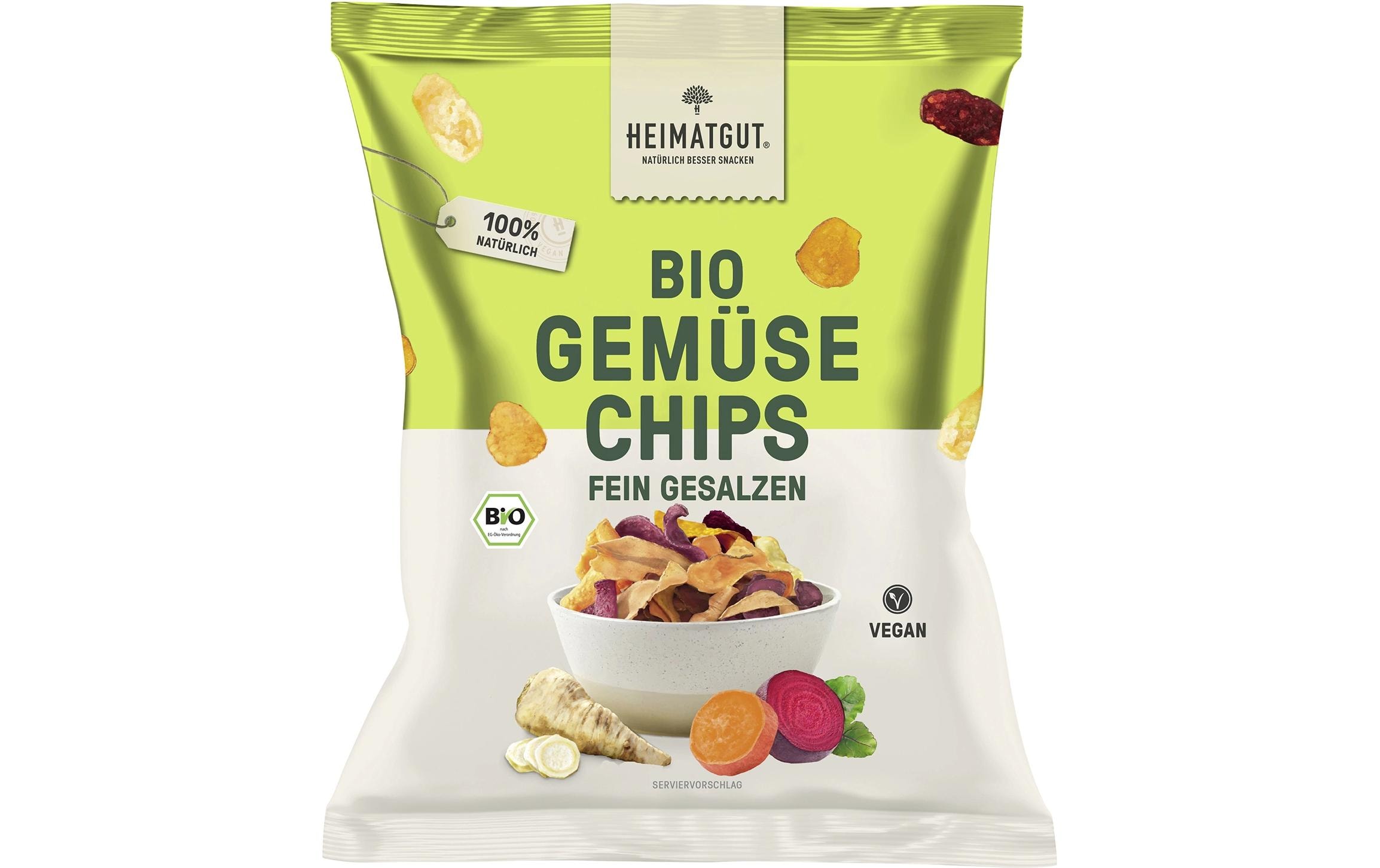 Bio Gemüse Chips fein gesalzen 100 gVeganer Snack aus biologisch zertifiziertem Gemüse