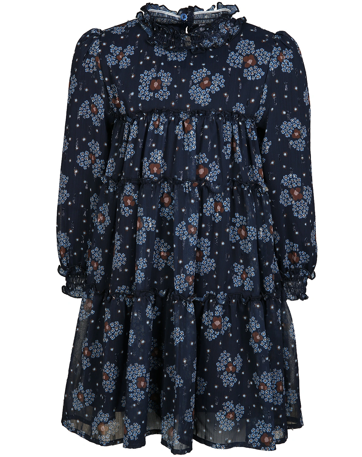 Langarm-Kleid WINTER FLOWER in marineblau