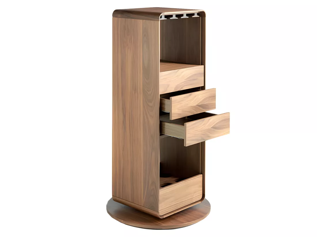 Meuble bar pivotant de noyer 3115 ANGEL CERDA
