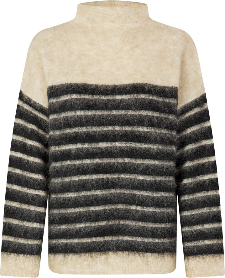Second Female Juta Knit Mohair Blend T-Neck Black