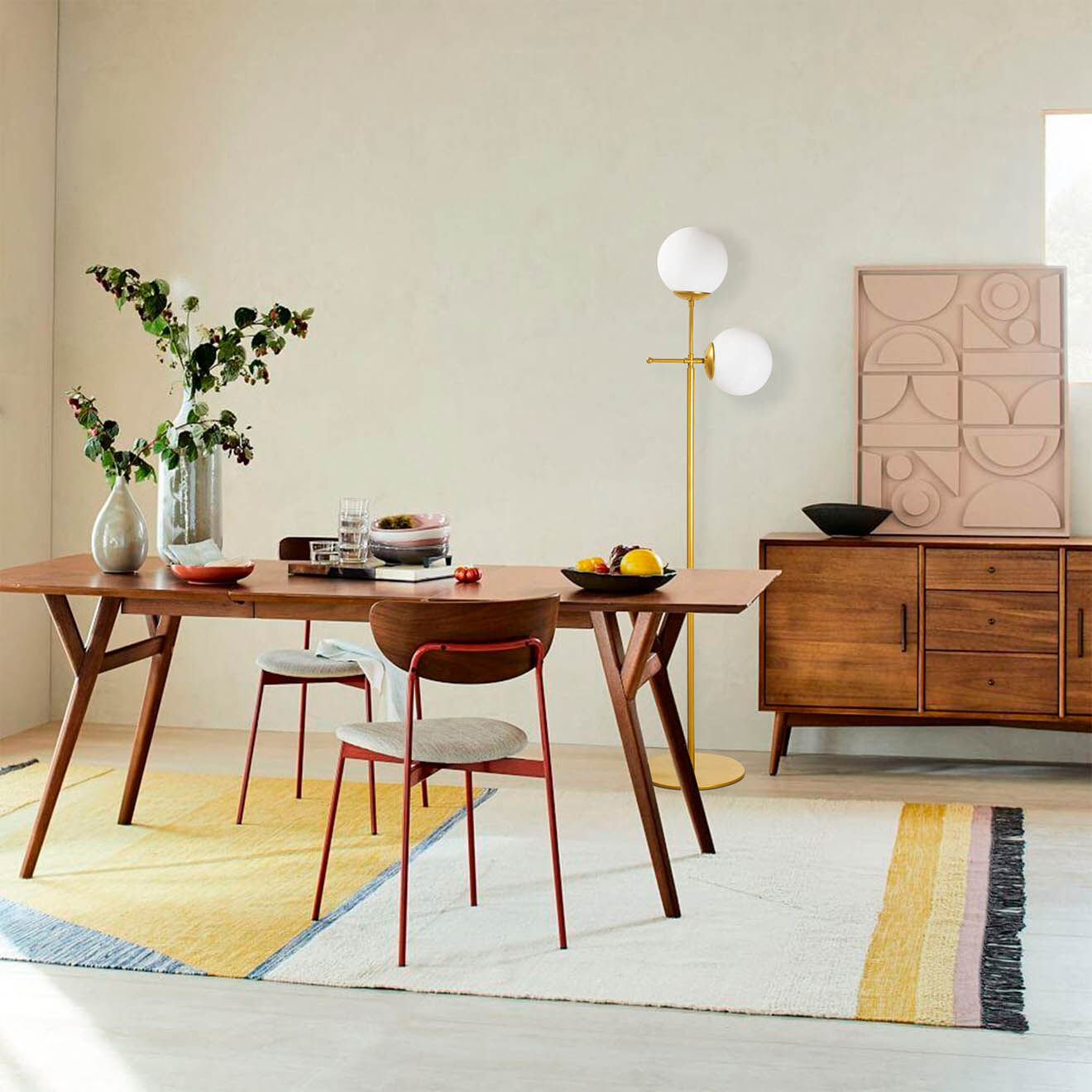 Sheen Lampadaire Mudoni doré - 34x15x174 cm