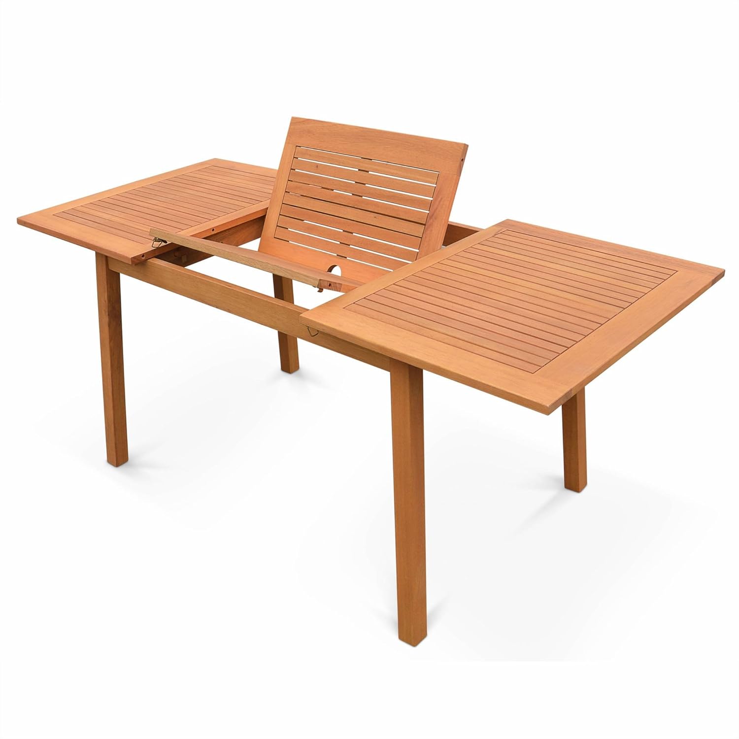 Alice's Garden - Holz-Gartentisch 120-180 cm - rechteckig mit Verlängerung aus Eukalyptus - Almeria