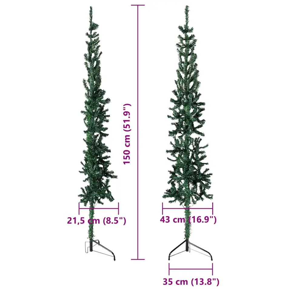 vidaXL - Halve Kunstkerstboom - Groen - 150 cm