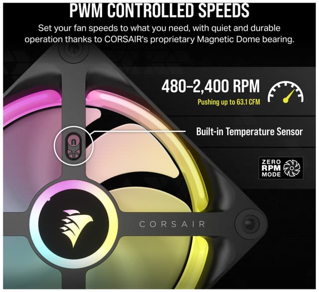Corsair iCUE LINK QX120 RGB 120mm PWM-udvidelsesblæser