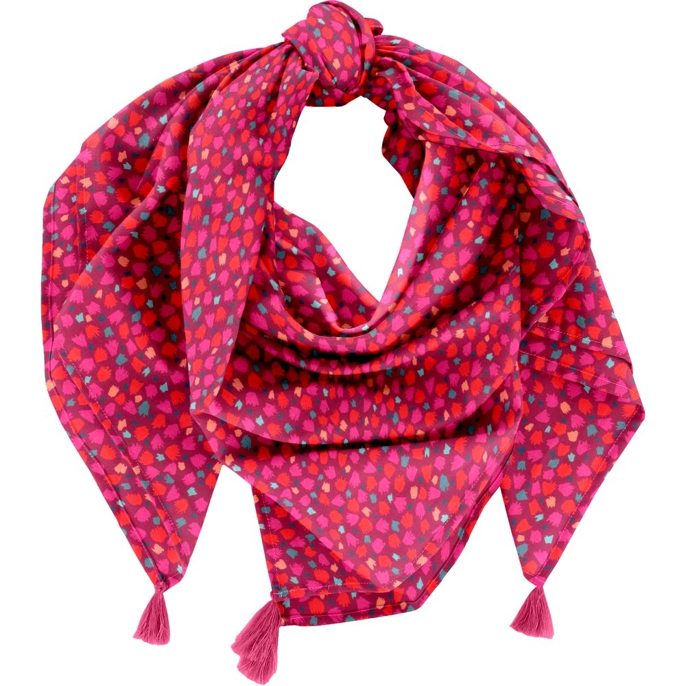 Foulard Pompon Pompons Cerise