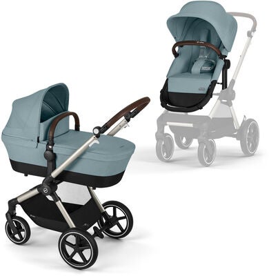 Cybex EOS Lux Duovogn inkl. BeSafe iZi Go Modular X2, Taupe/Sky Blue