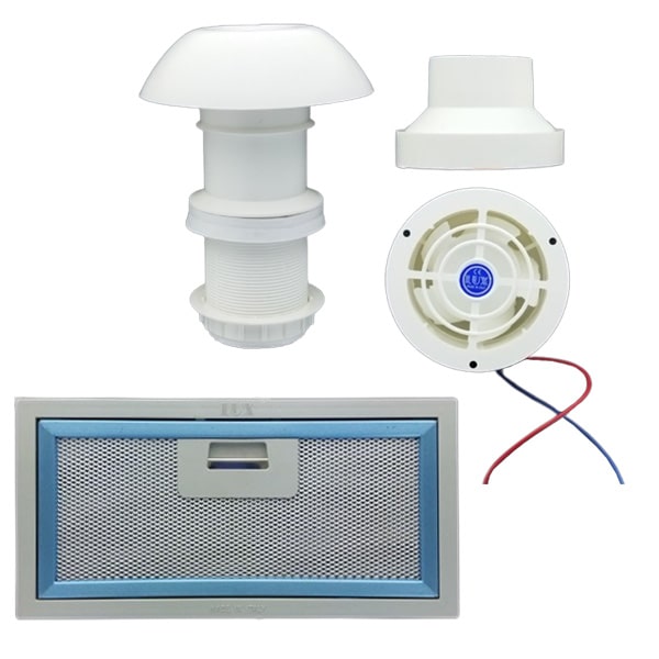 Hotte aspirante 12V avec cheminée
