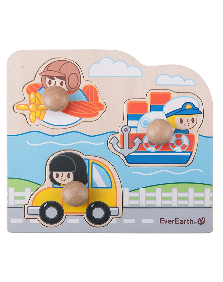 Holz-Puzzle VERKEHRSMITTEL 4-teilig in bunt