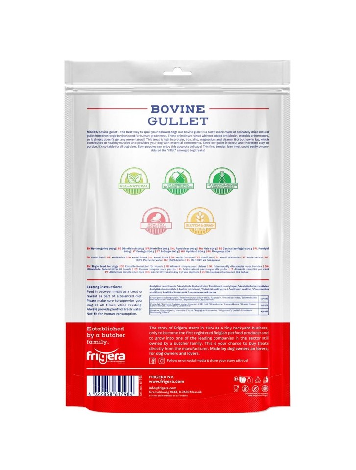 Frigera - Natural Dog Chews Oksespiserør 500gr