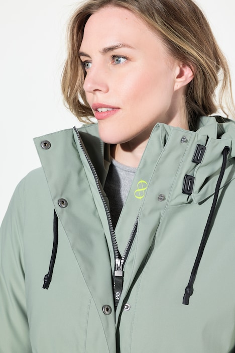 Funktionsregenmantel, Kapuze, 2-Wege-Zipper, wasserdicht