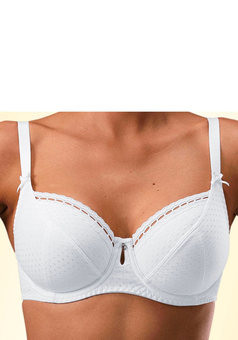 petite fleur Bügel-BH, 2 Stücker Packung, aus Baumwolljacquard im Dirndl-Schnitt, Dessous