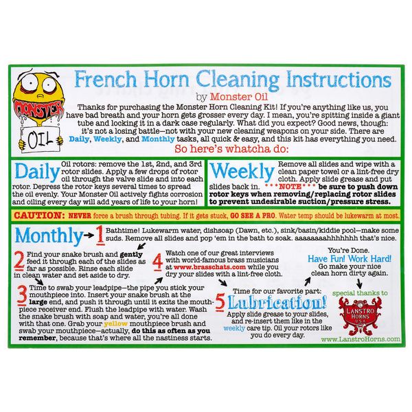 Monster Oil French Horn Care/Cleaning Kit