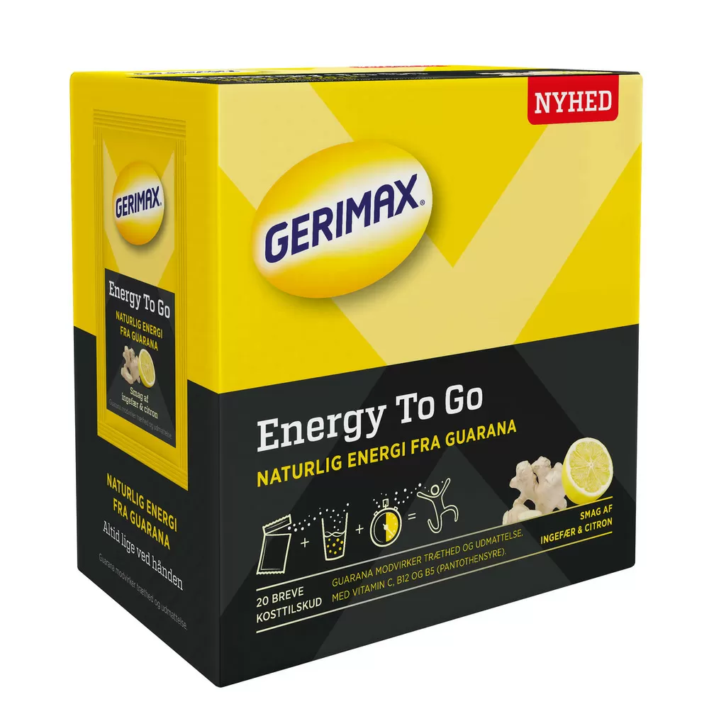 Gerimax Energy To Go Ingefær & Citron - 20 breve