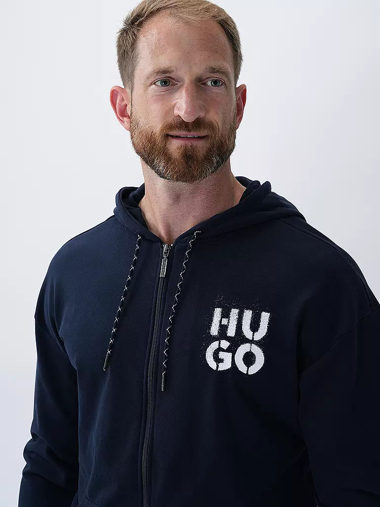 HUGO Loungewear Sweatjacke  blau