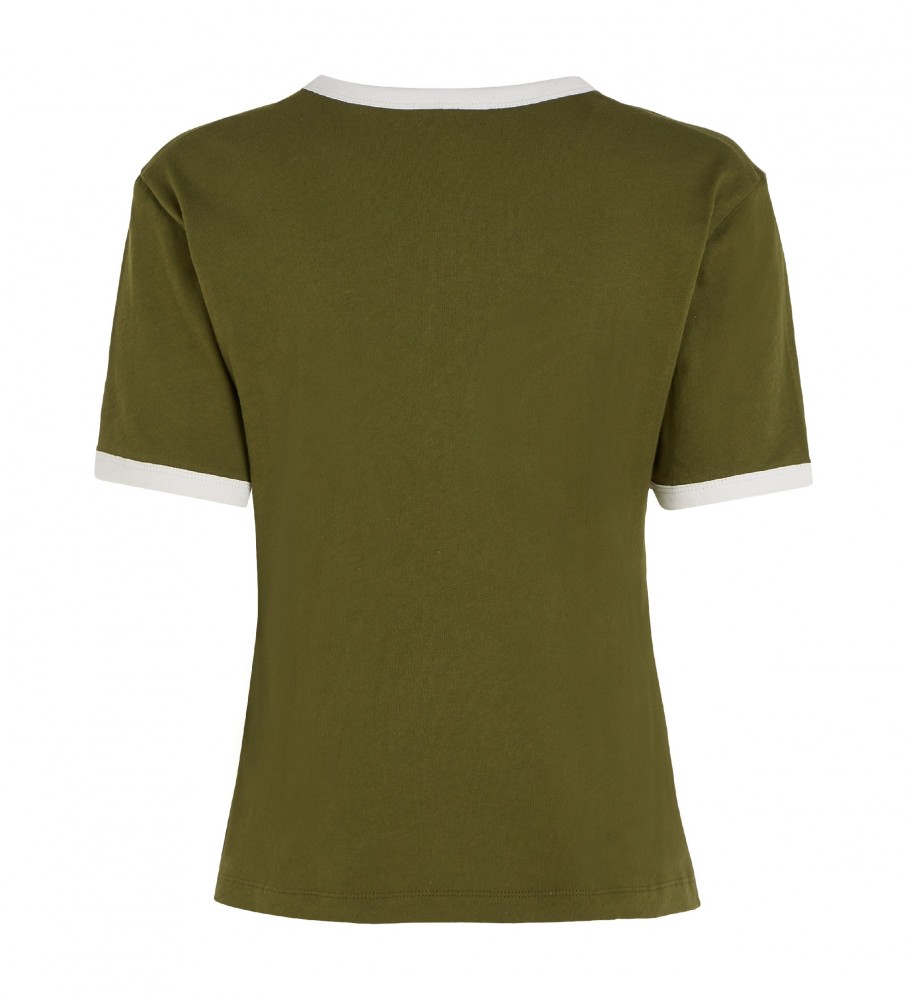 Camiseta Tommy Hilfiger Varsity Flock C-Nk verde
