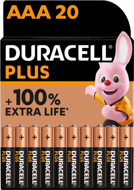 Duracell - Plus AAA - Alkaline Batterijen - 1,5V - 20 Stuks