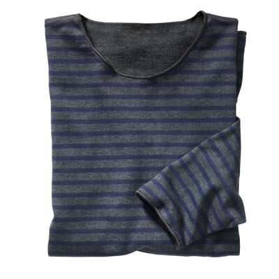 Streifen-Shirt, Anthrazit